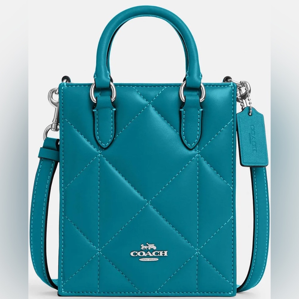 Coach Teal Quilted Mini Bag